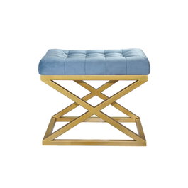 Atelier Del Sofa Puff Oro y Turquesa